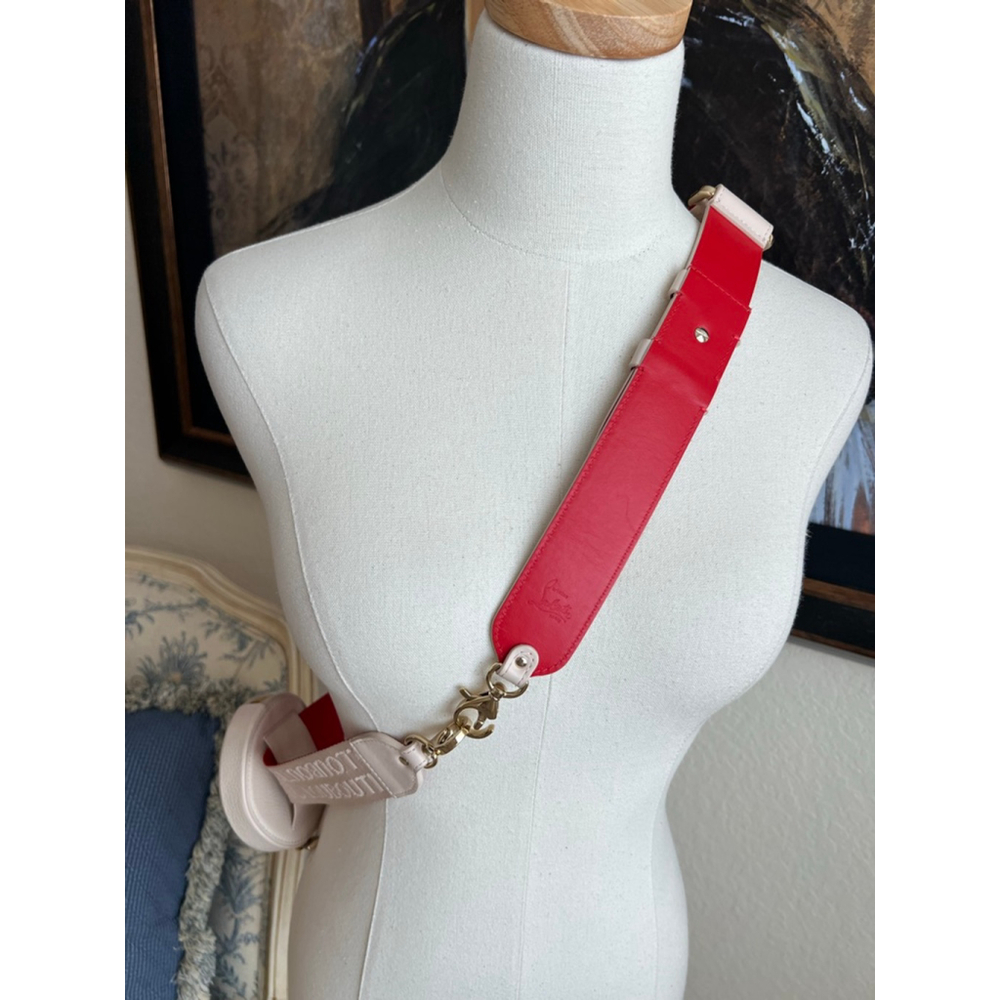 New Christian Louboutin Crossbody Strap with Pink Round Bag-Flaw - Picture 7 of 10